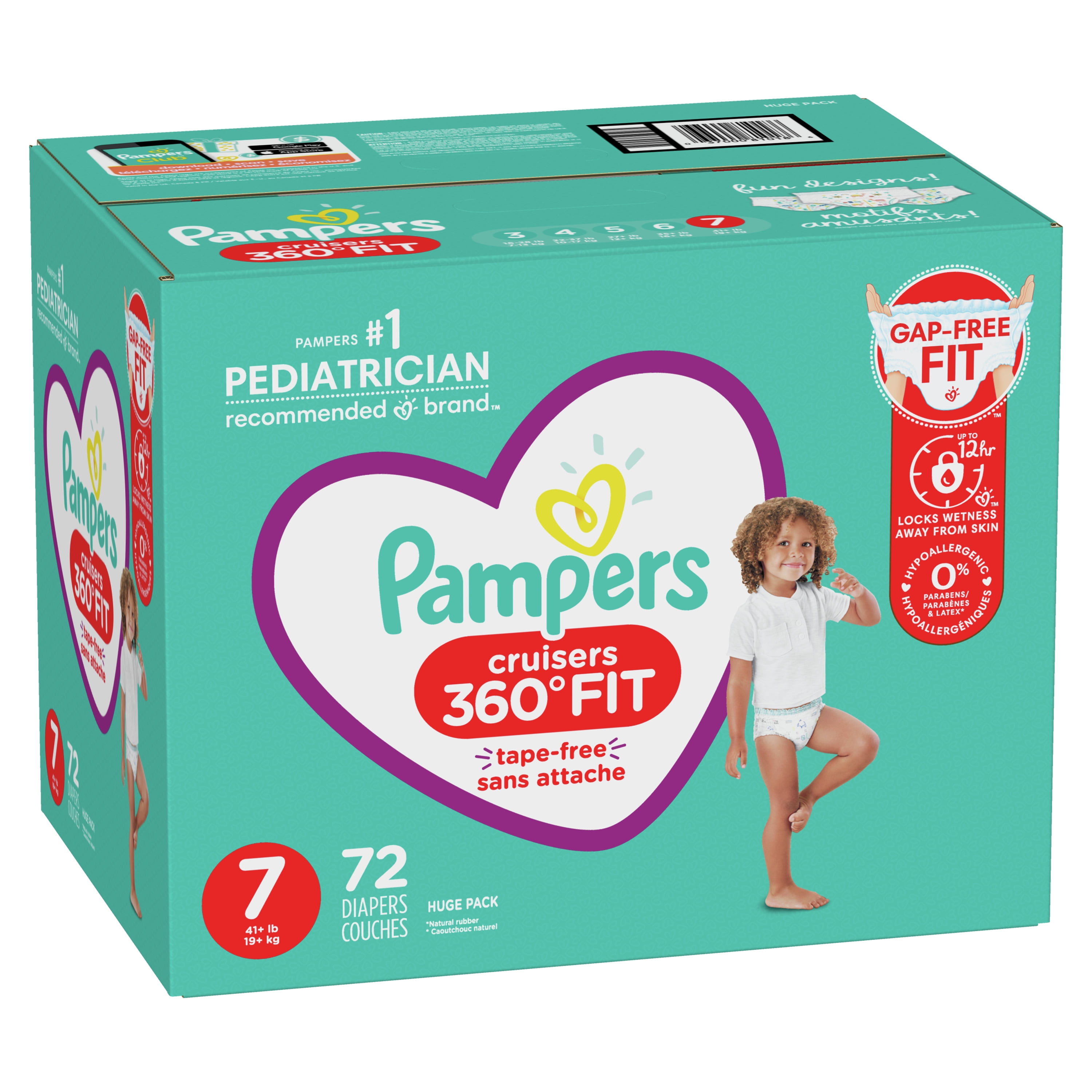 Pampers Cruisers 360 Fit Diapers Size 7 72 Count Walmart