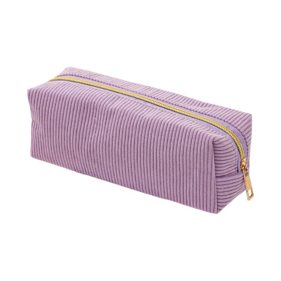 Corduroy Pencil Case with Zipper, Small Corduroy Cosmetic Bag, Portable Pen Storage Pouch, Solid Color Pencil Pouch for Office Home Desk Travel