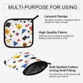 thumbnail image 3 of Yayeee Oven Mitts and Pot Holder Set of 2 Heat Resistant Kitchen Gloves Baking Hot Pad, Black Simple Shapes, 3 of 5