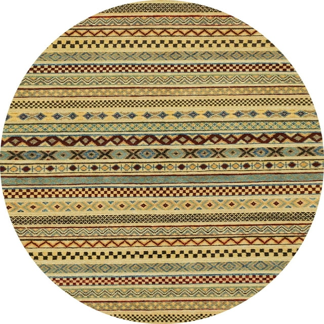 Ahgly Company Tapis d'Intérieur Ronds Abstraits Brun Rougeâtre, Tapis de Zone Abstraits, 5 Pieds Rond