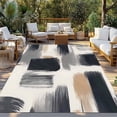 thumbnail image 3 of Fsddascl Black Geometric Outdoor Rug for Patio/Deck/Porch, Non-Slip Large Area Rug 5 x 8 Ft, Grey Modern Vintage Artwork Indoor Outdoor Rugs Washable Area Rugs, Reversible Camping Rug Carpet Runner, 3 of 5