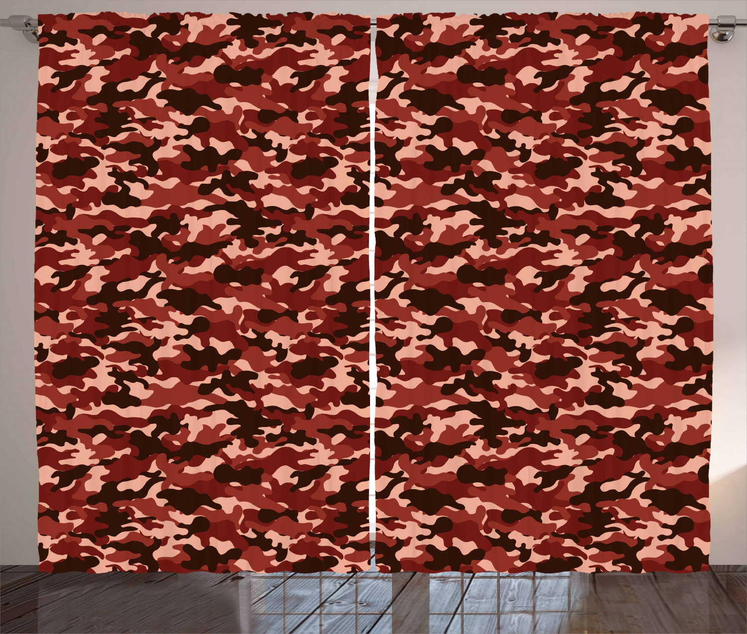 Camouflage Curtains 2 Panels Set Army Uniform Design Color Bursts