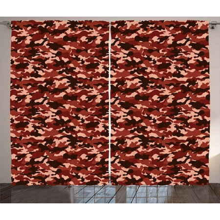 Camouflage Curtains 2 Panels Set Army Uniform Design Color Bursts