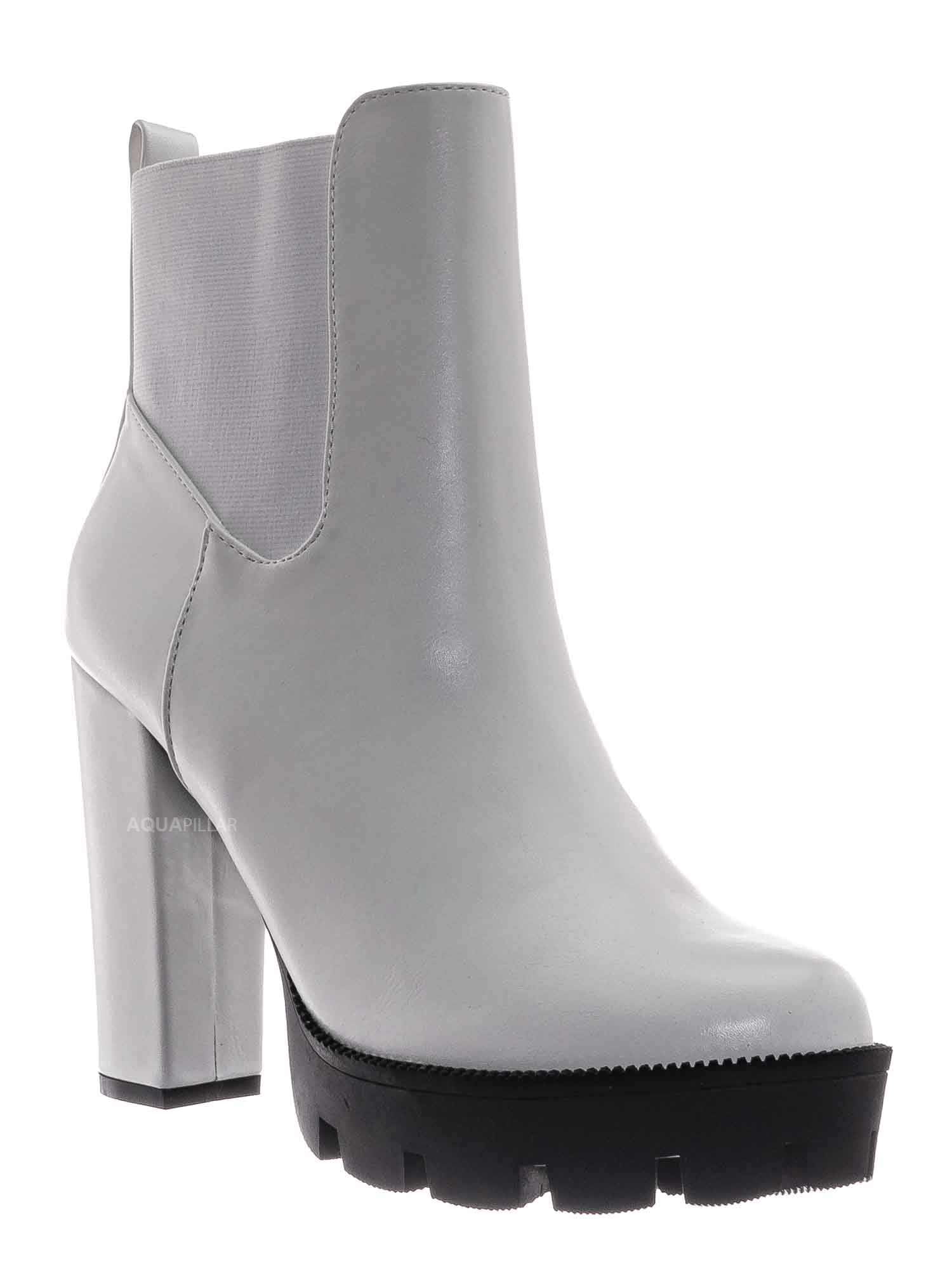 X2B - Block Heel Zip Chelsea Boot - Walmart.com - Walmart.com