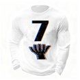 thumbnail image 2 of Donemore Men's Elastic Waffle Knit Long Sleeve Round Neck Top with Print for Fitness and Home Loungewear, 2 of 3