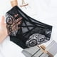thumbnail image 2 of Braguitas sexy de encaje negro de cintura alta para mujer - Braguitas de talla grande - Poliéster/spandex - Cobertura total - M-XL, 2 of 4