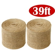 Ribbons for Craft Gift Wrapping Burlap Wired Ribbon Christmas Garland with for DIY Craft Thin Tree Ribbon 2 Rolls