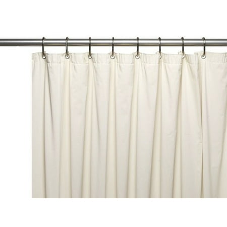 Shower Curtain Liner: Metal Grommets Magnets Standard Size 70 x 72 (Beige)