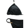 thumbnail image 3 of Flirtzy Black Bikini with Gold Hardware, 2 Piece Swimsuit Set, M, 3 of 4