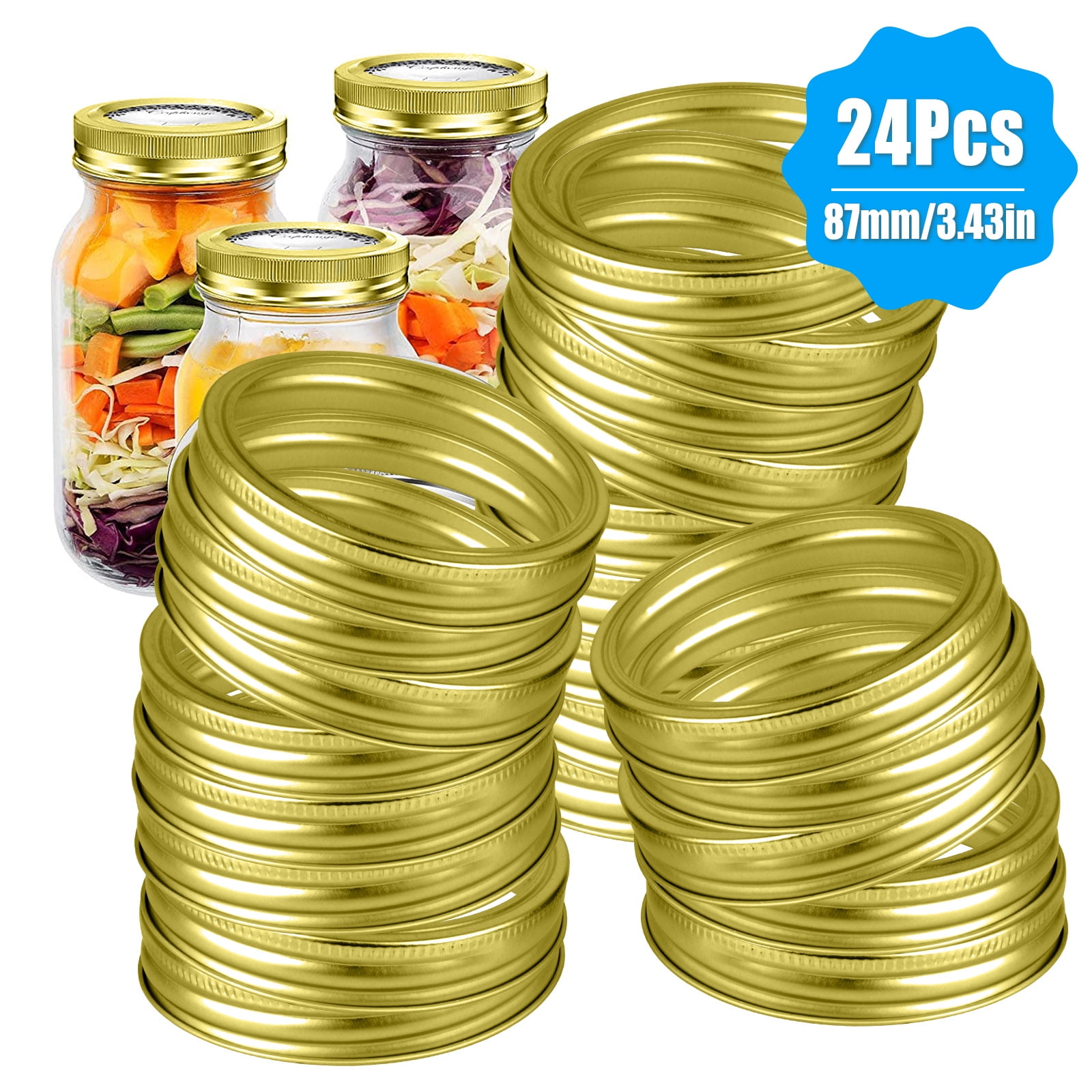 EEEkit 24pcs Mason Jar Replacement Rings, 86mm Wide Mouth Canning Lid
