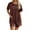 Brown, variant on Women's Pajamas Set 2 Piece Summer Short Sleeve Loungewear Loose Top Biker Shorts Set Casual Sports Tracksuit with Pockets