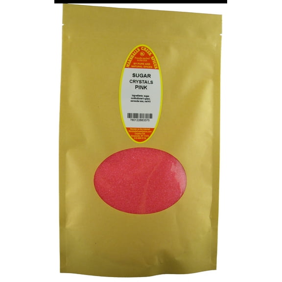 Marshalls Creek Spices SUGAR CRYSTALS PINK 10 oz. Kraft Stand Up Pouch ECO Friendly Recyclable Mailer