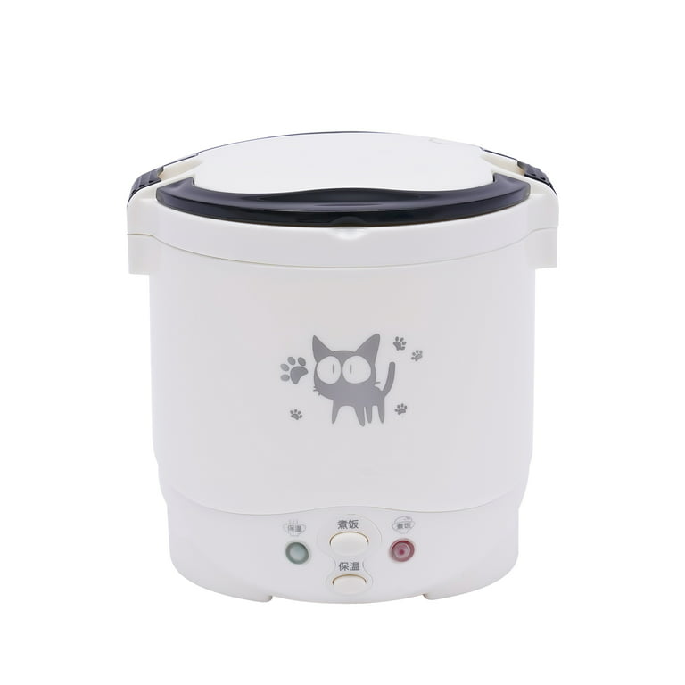 1L Mini Rice Cooker, 12V Electric Lunch Box Portable Travel Rice Cooker for Car Multifunctional Electric Food Steamer Rice Cooker Fast Cooking Fully