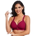 thumbnail image 5 of Wutalume Full Cup Wireless Bras for Women, No Steel Ring, Comfort Coverage Bra, Daily Wear, Solid Color, Non-Padded Womens Bras,Wine 48, 5 of 6