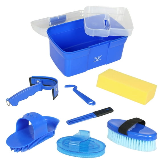 TuffRider Grooming Box Complete Junior 8 Pieces-Blue
