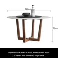 thumbnail image 1 of Northern Europe Solid Wood Legs Marble Top Table With Rotating Turntable Modern Simple Round Dining Table And Chair Combination My Lux Decor Round, 1 of 8