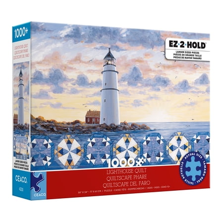 Ceaco 1000 Piece Lighthouse Quilt (Rebecca Barker Quiltscapes) Interlocking Jigsaw Puzzle