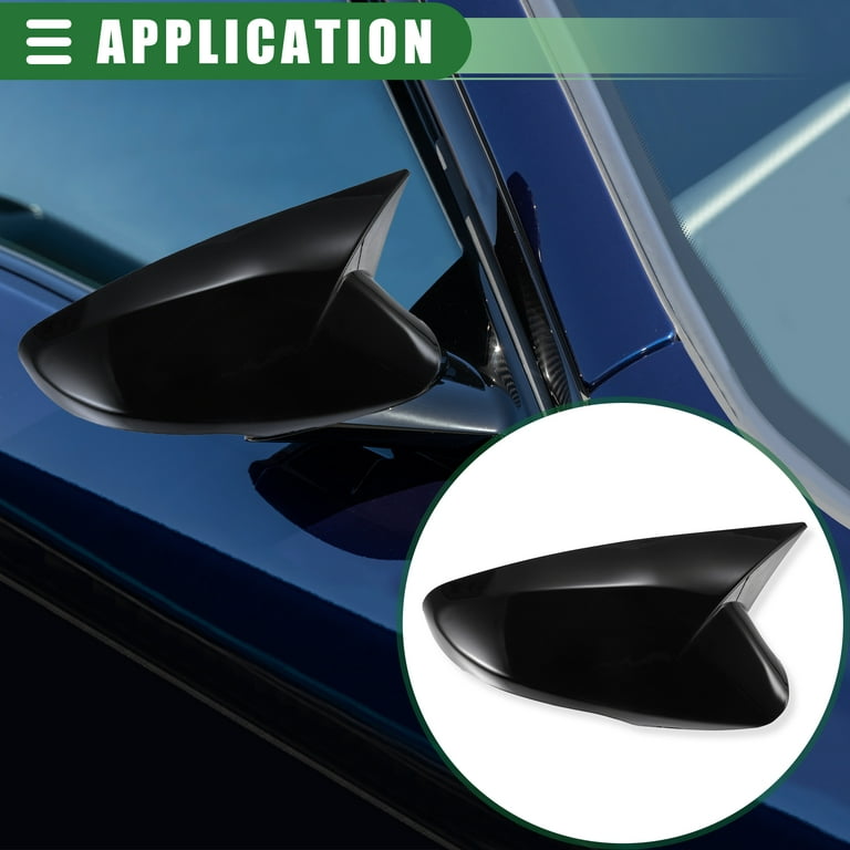 Unique Bargains Left Right Side Mirror Cover Rearview Mirror Cover Cap for  Hyundai Veloster 2012-2017 Gloss Black 1 Pair 