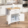 thumbnail image 3 of Homestyles Dolly Madison Wood Rolling Kitchen Cart in Off White, 3 of 19