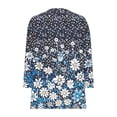 thumbnail image 6 of AUNVITO Women's Print T-Shirt Button Front Round Neck 3/4 Sleeve Casual and Comfortable Loose Fit Top, 6 of 7