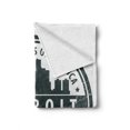 thumbnail image 2 of Detroit Soft Flannel Fleece Throw Blanket, Damaged Old Stamp of Michigan USA with City Map Location Tourism Travel, Cozy Plush for Indoor and Outdoor Use, 70" x 90", Black White Grey, by Ambesonne, 2 of 6