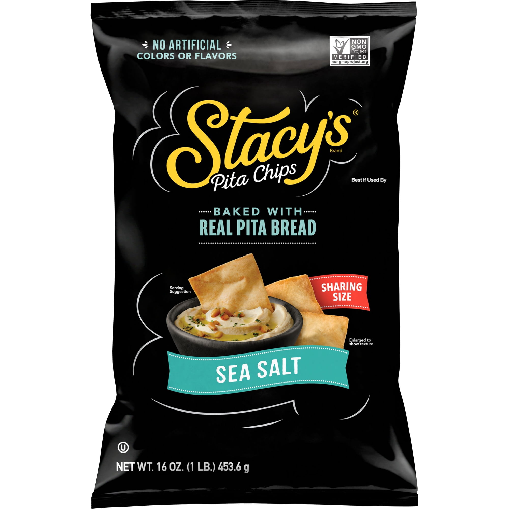 Stacy’s No Artificial Colors or Flavors Sea Salt Pita Chips Bag, 16 oz