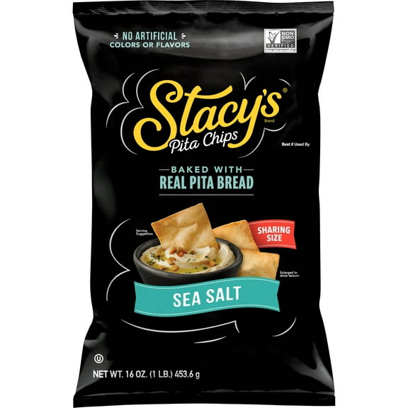 Stacy’s No Artificial Colors or Flavors Sea Salt Pita Chips Bag, 16 oz​