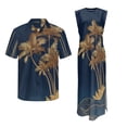 thumbnail image 7 of Yuyamidu His and Hers Matching Outfits Palm Tree Shirt Men Button Down Shirts Womens Hawaiian Dresses Men's Short Sleeve Shirt Summer Dresses for Women 2026 Maxi Loose Crew Neck Dress Men's 5XL, 7 of 7
