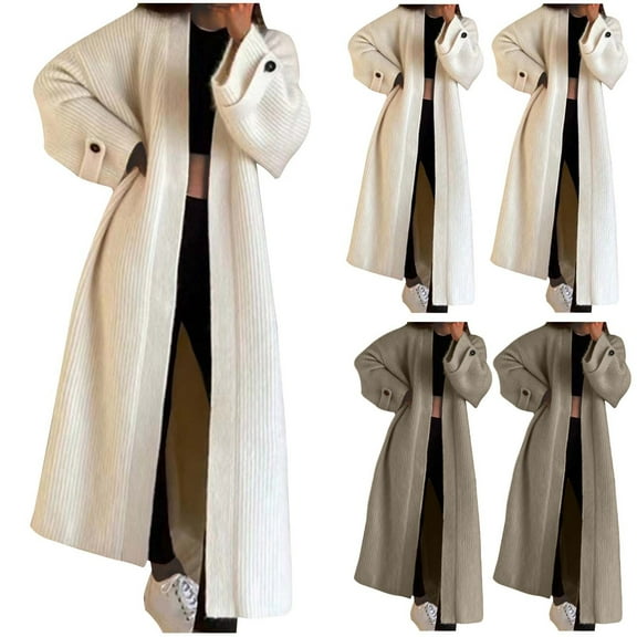 NSLGXD Women's Long Sweater Cardigans Open Front Sweater Winters Winter Warm Soft Cardigan Overcoats