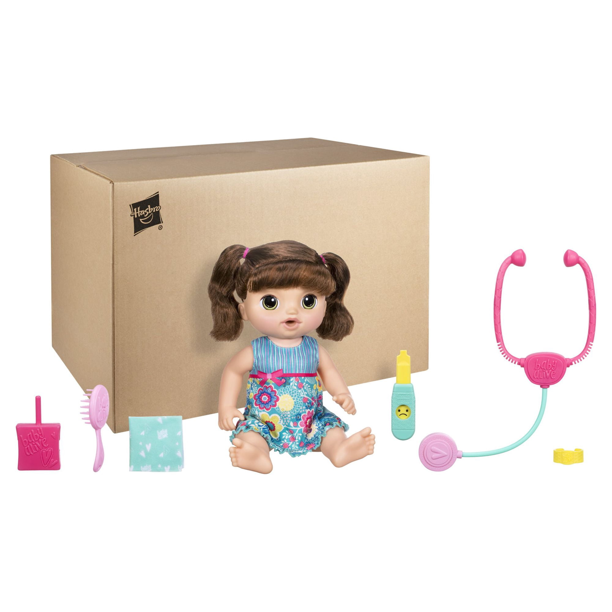 Baby Alive Sweet Tears Black Hair Baby Doll, Cries Tears, Doctor Visit Accessories