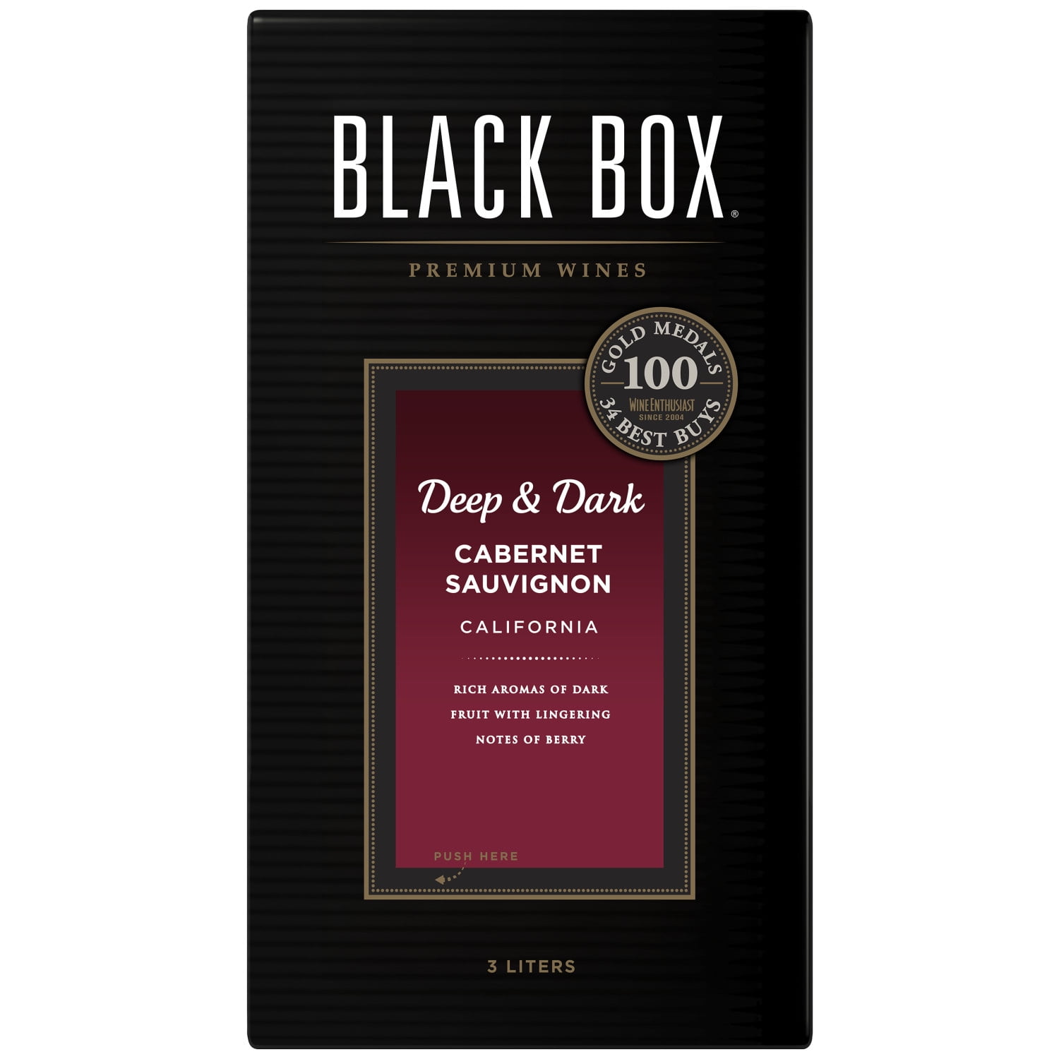 Black Box Deep & Dark Cabernet Sauvignon Red Wine, 3 L Box