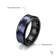 thumbnail image 4 of PAURO Men's Stainless Steel Black Ring with Abalone Shell Classic Simple Plain Wedding Band Ring Green Size 11, 4 of 5