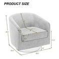 thumbnail image 2 of UIXE Swivel Accent Chair, Upholstered Fabric Barrel Chair for Living Room, Small Single Sofa Bedroom Reading Seat, Light Gray, 2 of 6