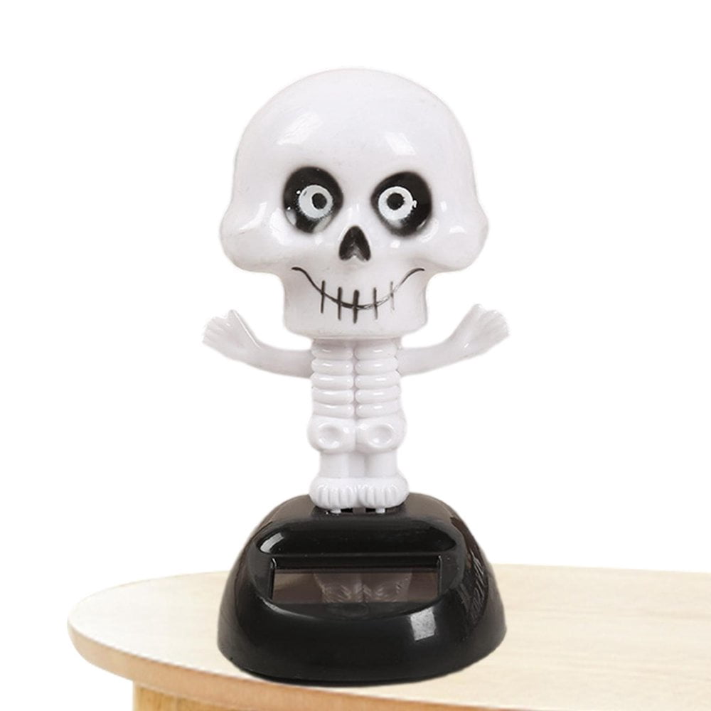 Figurine Solaire Dansante Halloween - Squelette Et Citrouille - Décor Tableau De Bord Voiture - Ambiance Fun - 7