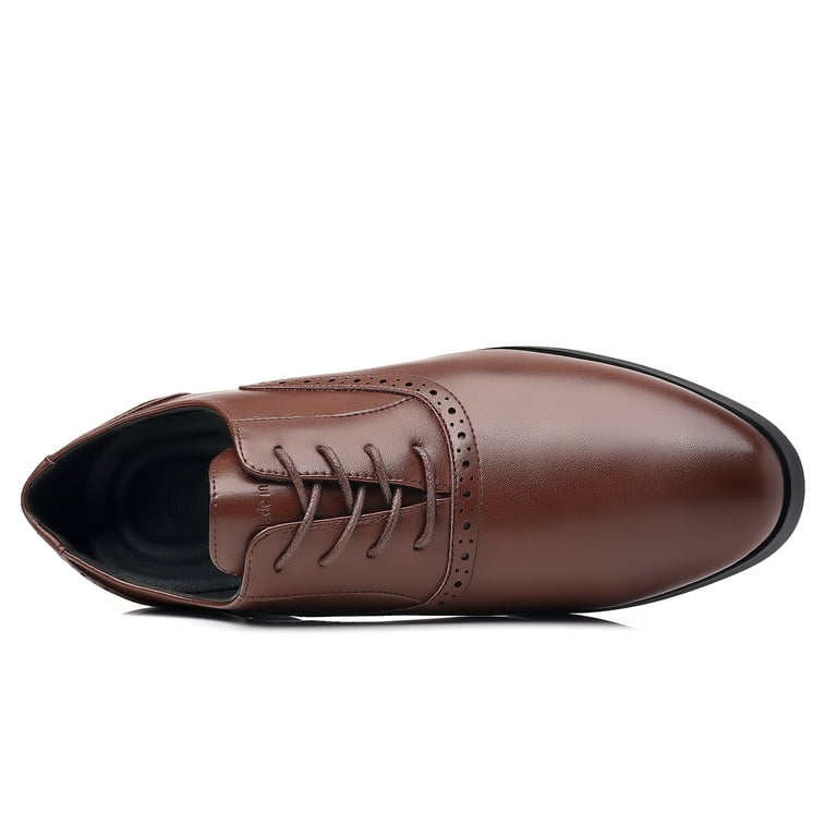 kkdom Men Dress Shoes Leather Formal Slip On Oxford Shoes Wedding Business Brown  Size 6 - Walmart.com