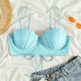thumbnail image 3 of Swimsuit Tops for Women Strappy Seashell Mermaid Push Up Bathing Suit For With Underwire Bikini Top, 3 of 3