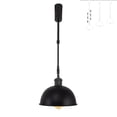 thumbnail image 1 of FSLiving Adjustable Height Track Pendnat Light H-Type Industrial Style Retractable Track Spotlight with Telescoping Rod Gimbaled Lamp-Post Halo Track Instant On Black Dome Shape Cover Lamp, 1 Light, 1 of 7