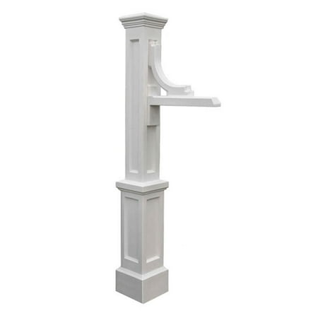 Mayne Woodhaven 22" x 8" x 57" Traditional White Polyethylene Address Sign Post