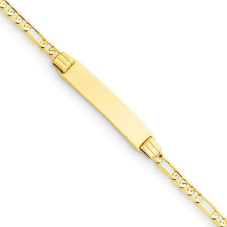 14k Yellow Gold 6 Figaro Link Child ID Bracelet