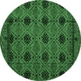 thumbnail image 1 of Ahgly Company Indoor Round Abstract Emerald Green Modern Area Rugs, 5' Round, 1 of 4