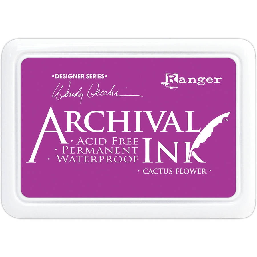 Vibrant Fushia Stamp Pad Acid Free Waterproof Dye Ink Ranger Archival Ink 