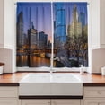 thumbnail image 2 of Ambesonne Landscape Kitchen Curtains, Chicago River Scenery, 55"x39", Multicolor, 2 of 3