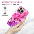 thumbnail image 4 of CASEFIV for iPhone 16 Pro Case,Marble Pattern 3 in 1 Heavy Duty Shockproof Rugged Hard PC+Soft Silicone Drop Protective Girls Women Cover,Rose Red, 4 of 6