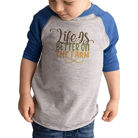 

7 ate 9 Apparel Kids Farm Life Shirts - Life is Better On The Farm Blue Shirt 12 Months