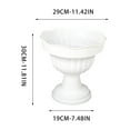 thumbnail image 4 of Orangide Plastic Urn Planter, Pedestal Flower vases Plant Pot, Plants Pots for Indoor Outdoor Patio Front Porch, White, 4 of 9