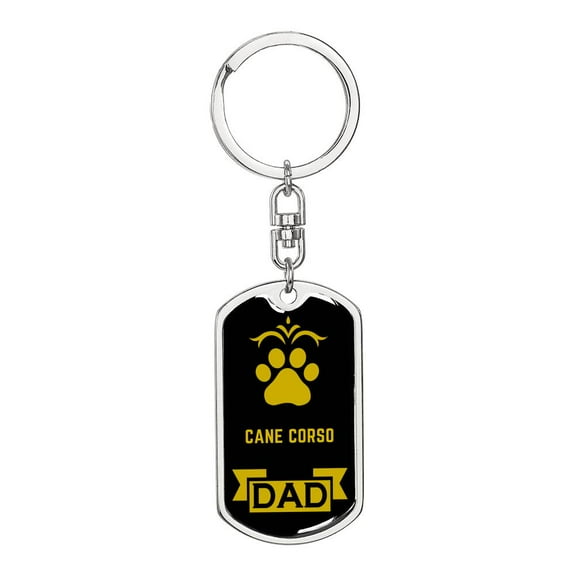 Cane Corso Keychain Stainless Steel or 18k Gold