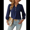 thumbnail image 1 of Camisas Holgadas de Larga Tipo Farol para Mujer, Blusas con Puños Fruncidos para el Trabajo, Blusas de Otoño. Azul Real XXL, 1 of 10