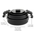 thumbnail image 5 of Denmark Tools for Cooks 7 Piece Ceramic Nonstick Aluminum Nesting Cookware Set Pots Pans, Black, 5 of 13