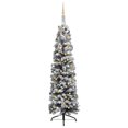 thumbnail image 1 of vidaXL Slim Artificial Pre-lit Christmas Tree with Ball Set Green 240 cm, 1 of 5