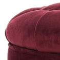 thumbnail image 5 of SAFAVIEH Amelia Contemporary Glam Tufted Storage Ottoman, Red Velvet, 5 of 10